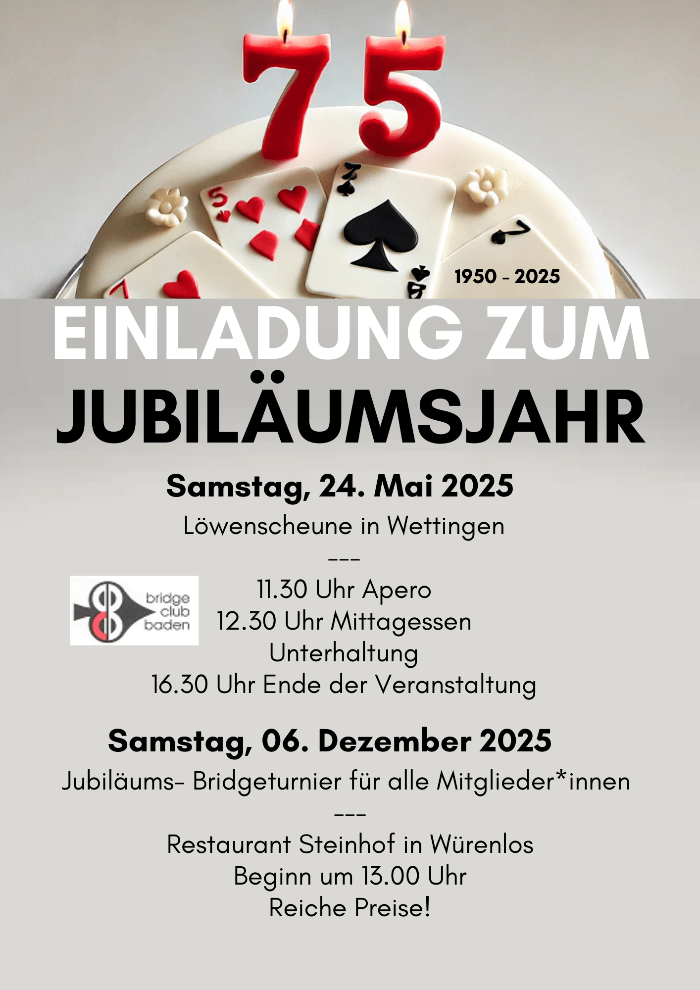 Das 75. Jubiläum des BCB – 1.Teil